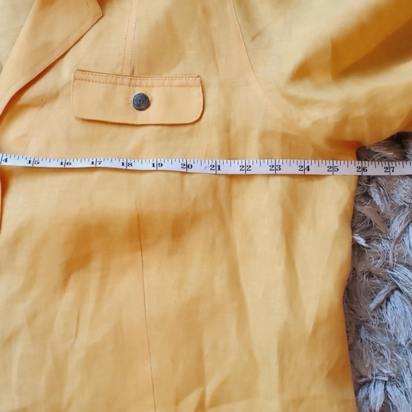MARINA RINALDI yellow linen button down shirt - Picture 5 of 10